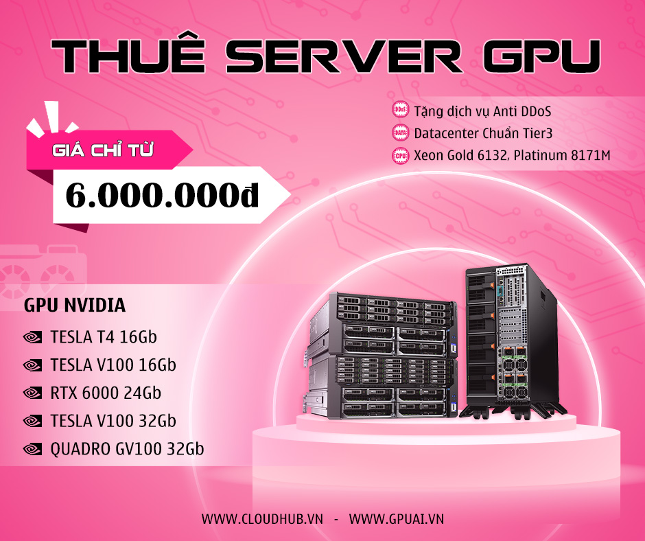 THUÊ MÁY CHỦ GPU - GIÁ CHỈ TỪ 6 TRIỆU/THÁNG